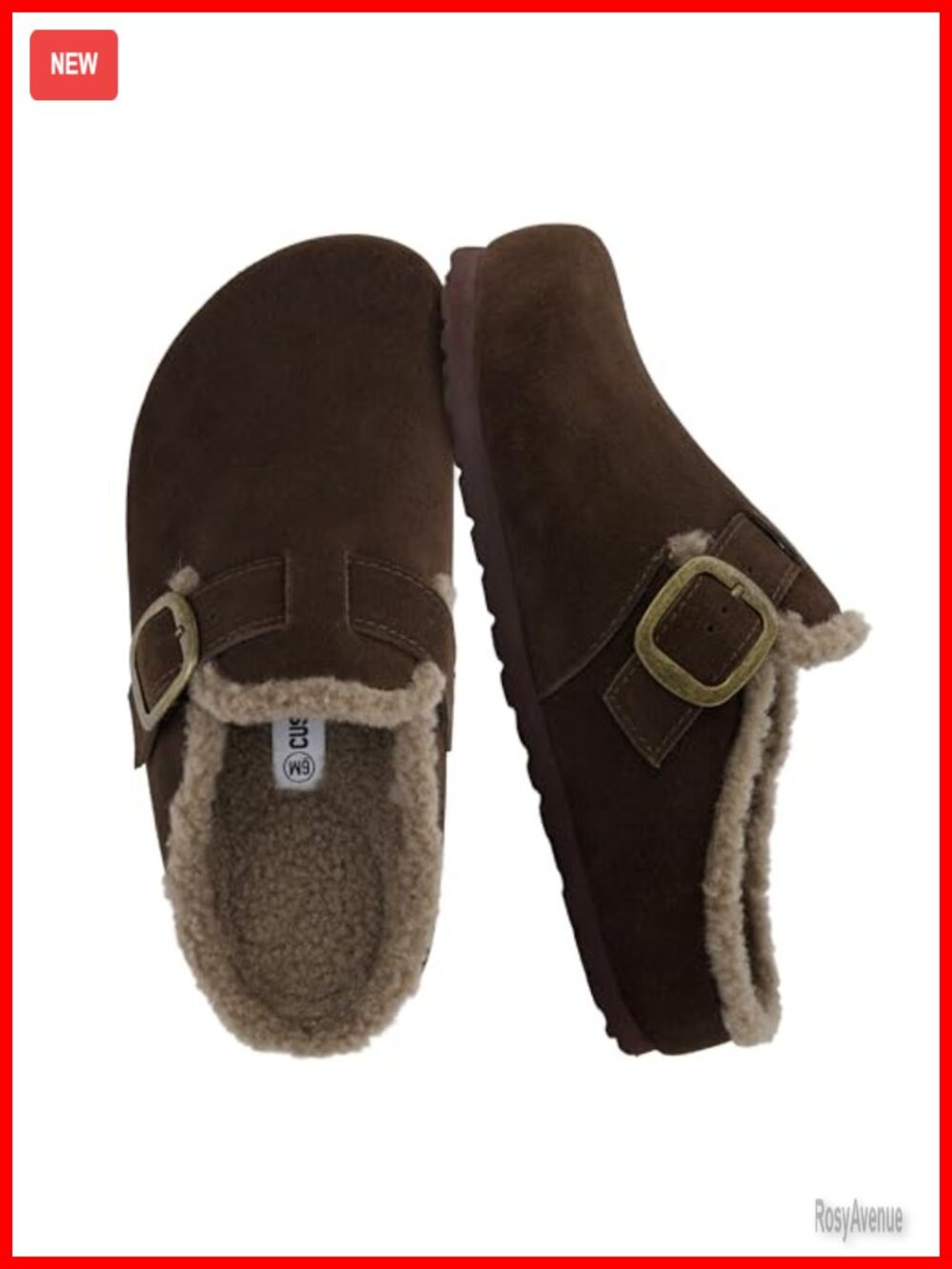 Genuine Leather Faux Fur Lined Mules Clogs Women Slip-On Comfortable Shoes